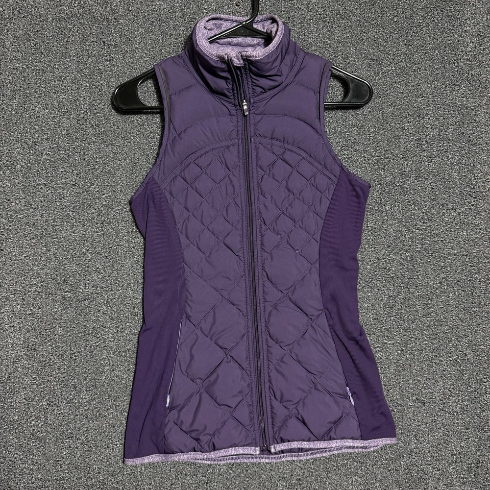 Lululemon Fluff Off Vest Women's Tag 4 Goose Down Insulated Vest Purple Full Zip